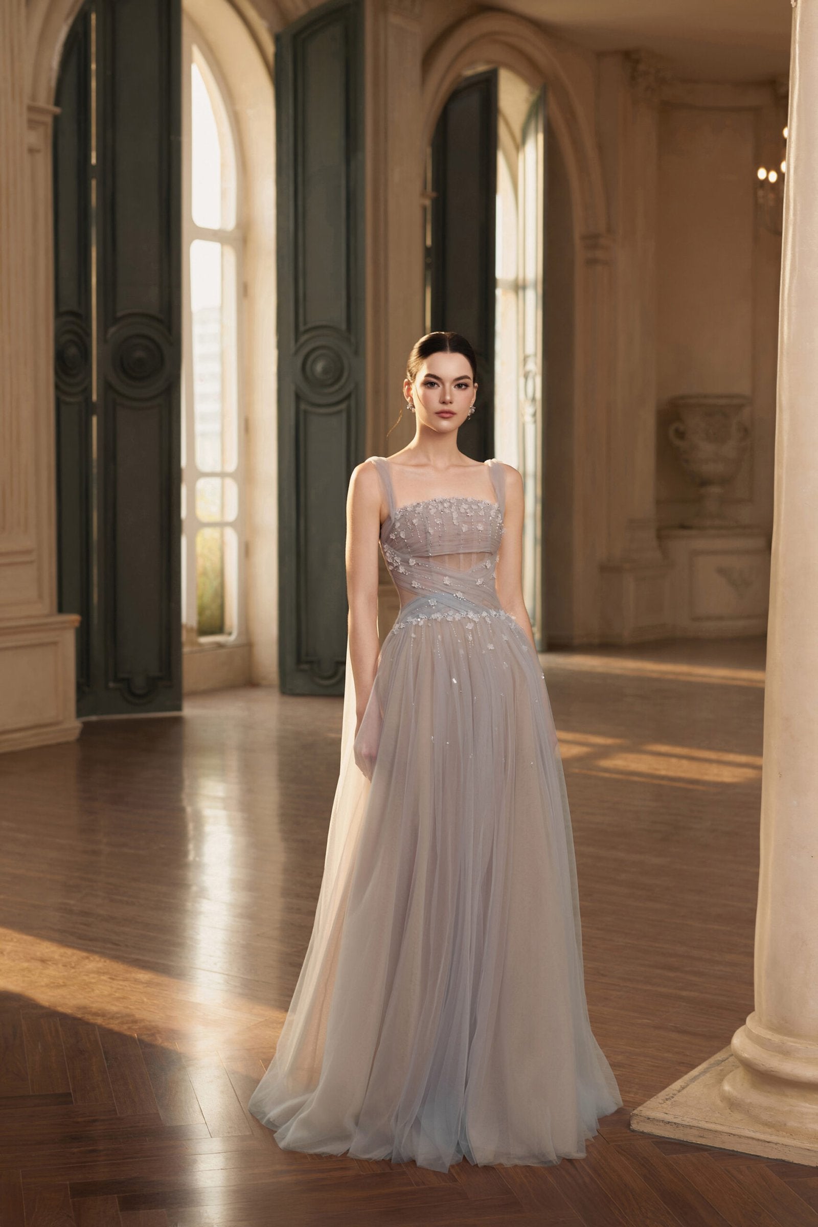 MARTHA DRESS - L, Blue Grey image
